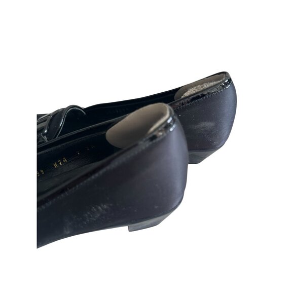 SALVATORE FERRAGAMO Black Fabric Logo Loafers Size 7 - Picture 12 of 14